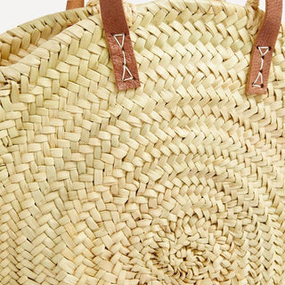 FRENCH BASKET || Straw bag round with leather