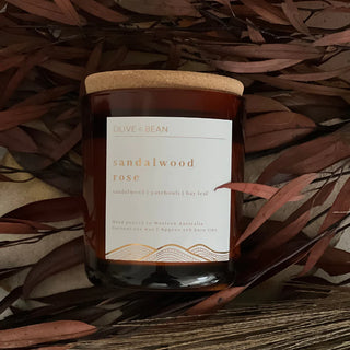 Olive + Bean - Sandalwood Rose Candle Small