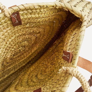 FRENCH BASKET || Straw bag round with leather