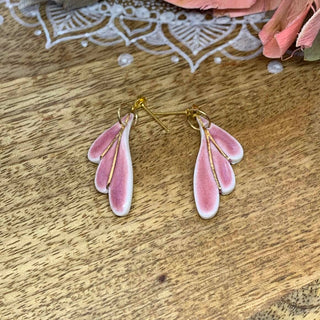 Niamh - Porcelain Earrings with Gold finish