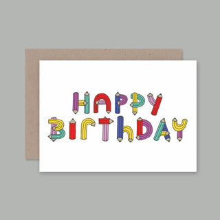 PENCIL BIRTHDAY card