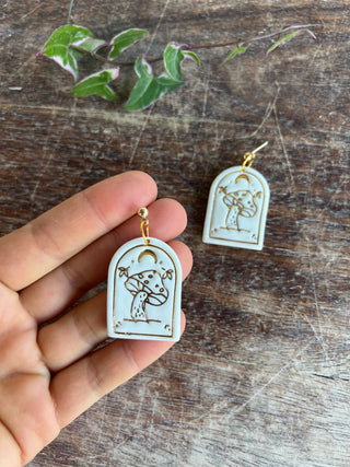 Mushroom - porcelain earrings