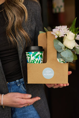 Flower Posy and Coffee Carrier