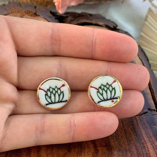 Cactus and Succulent - Porcelain Stud Earrings