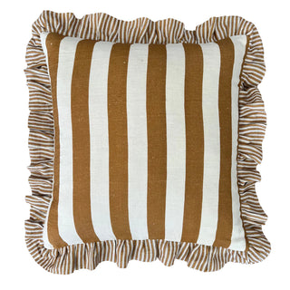 Luxe and Beau Cushion - Camel St Tropez with frill
