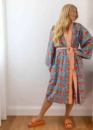 Women's Cotton Kimono Robe - Noa