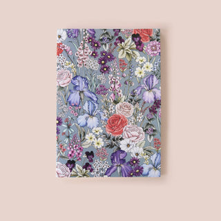 Typoflora - Blooms in Blue Unlined Notebook