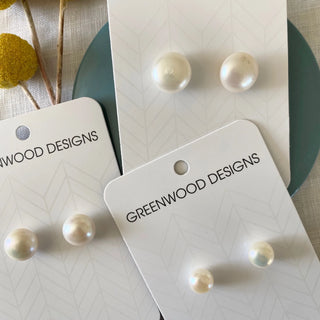 Greenwood Designs - Pearl Studs in Giftbox