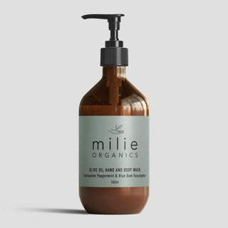 Milie Organics - Olive Oil Hand + Body Wash - Tasmanian Peppermint and Blue Gum Eucalyptus 200ml